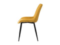 Chicyla GVTU17521 Modern Chair in Mustard Yellow Quilted Fabric and Black Metal Legs