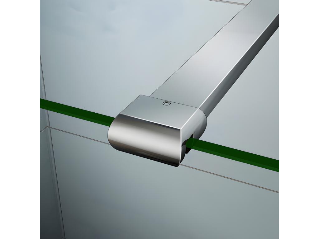 Walk-in shower screen 90 x 40 x 200 cm with pivoting return panel - 8 mm tempered glass - With 90 cm cuttable support bar MYTD88959