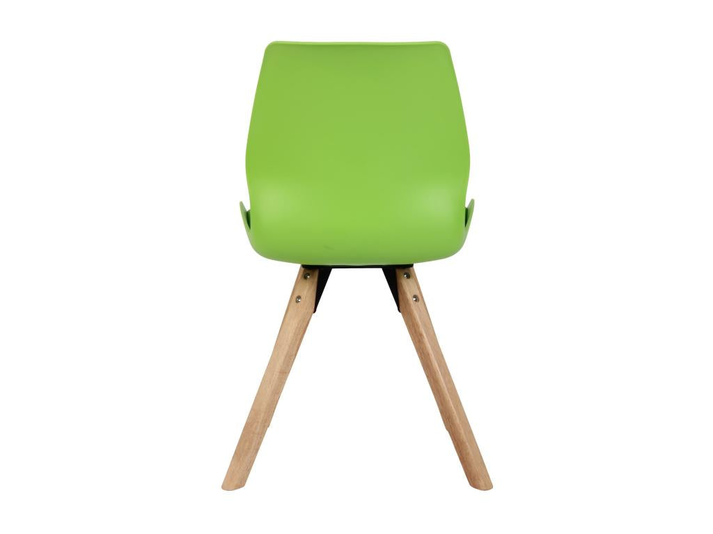 Set of 4 Dining Chairs - Plastic/Wood - Green - Domopure LXLD21840
