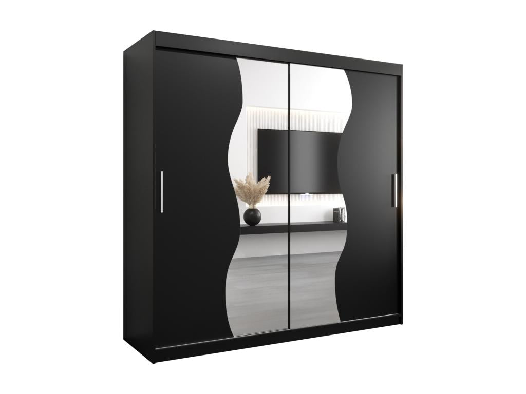 Chicyla Sliding Door Wardrobe 200/200/62 2 Doors Black/Black IKAE03392