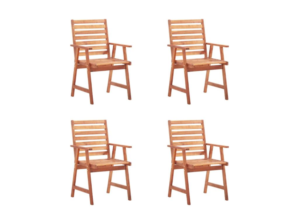Set of 4 outdoor dining chairs with cushions, Chicyla solid wood, 23 EJOJ84429