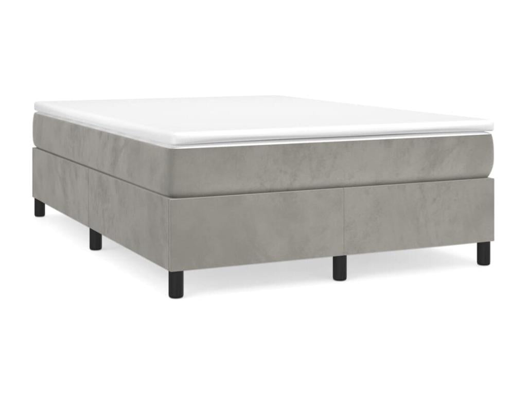 Light grey velvet bed frame (mattress not included) 140x200 cm YBZJ31095