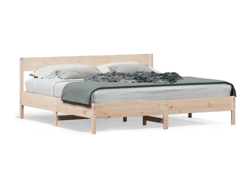 Bed frame without mattress 200x200 cm solid pine wood QTRK71312