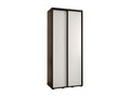 Domopure 1 Sliding Door Wardrobe 235.2/100/45 2 Doors Black/White/Black KNLQ13586