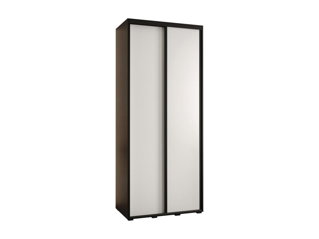 Domopure 1 Sliding Door Wardrobe 235.2/100/45 2 Doors Black/White/Black KNLQ13586