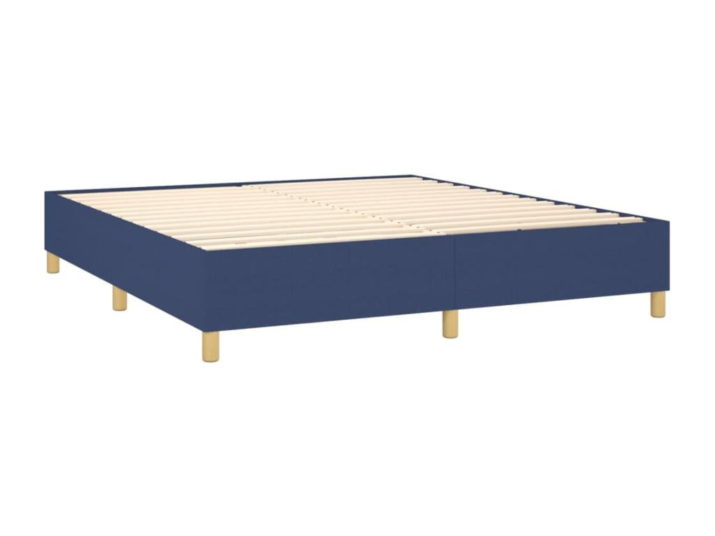 Upholstered bed base with mattress, blue, 180x200 cm, fabric MXGJ21809
