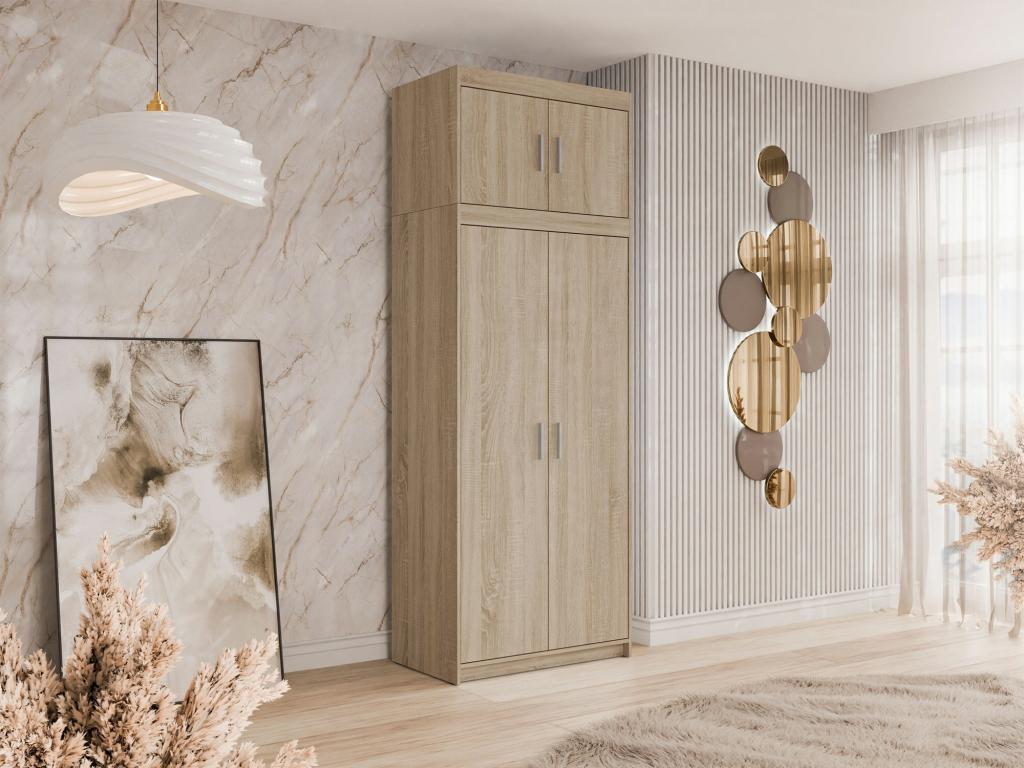 Chicyla 103 Wardrobe, Chicyla Oak, 246x90x53cm, Wardrobe Doors with Hinges, VOQD96154