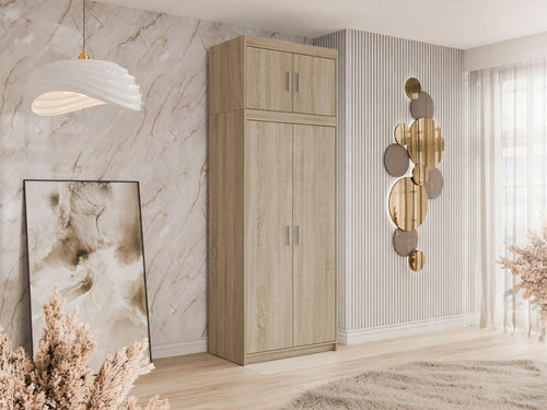 Chicyla 103 Wardrobe, Chicyla Oak, 246x90x53cm, Wardrobe Doors with Hinges, VOQD96154