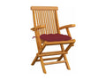 Garden chairs with burgundy red cushions, 6 pieces, solid teak, 2 YLHN14457