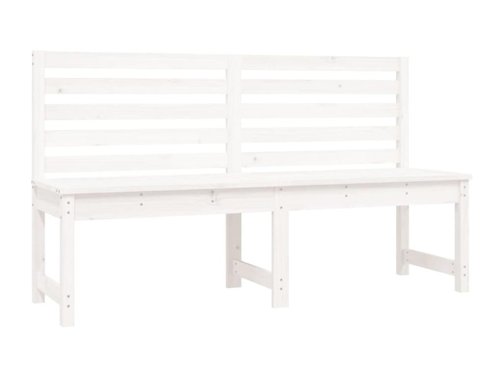 White garden bench 157.5cm solid pine wood ZYCS88284