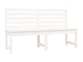 White garden bench 157.5cm solid pine wood ZYCS88284