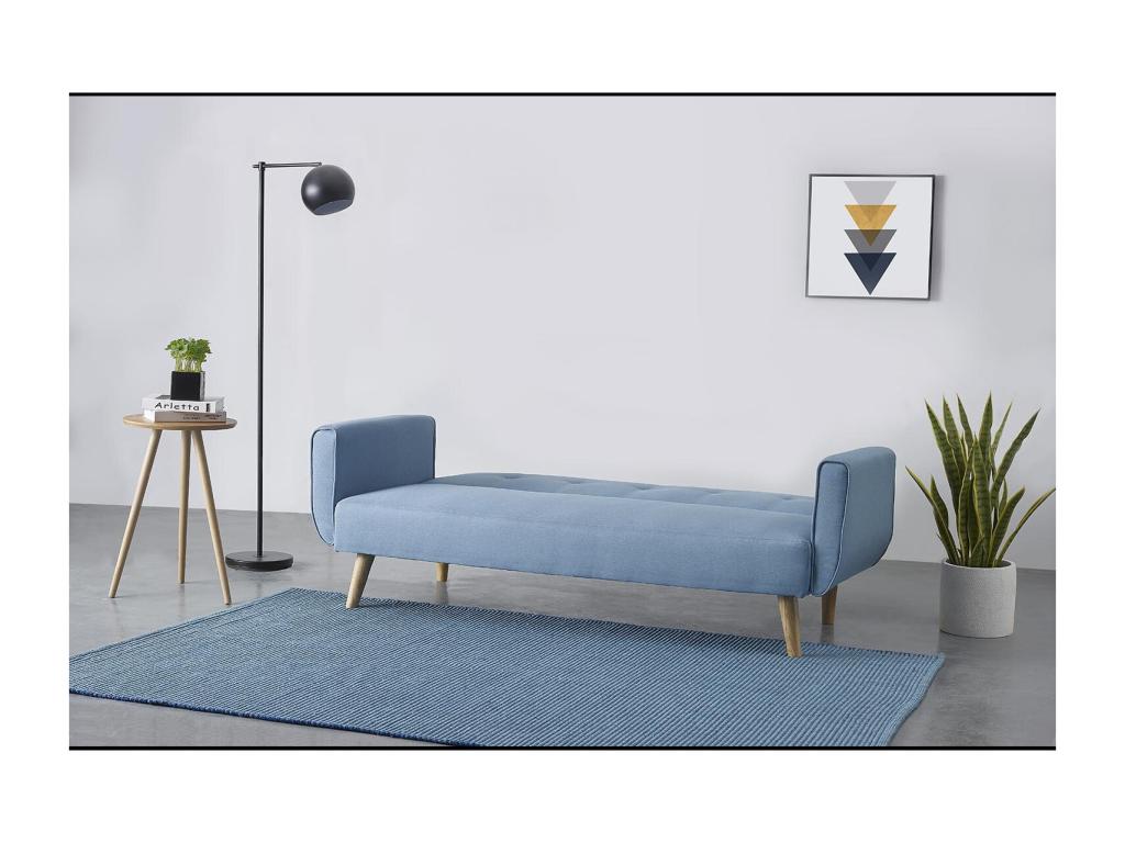 Chicyla GPST92820 3-seater Scandinavian convertible sofa in blue