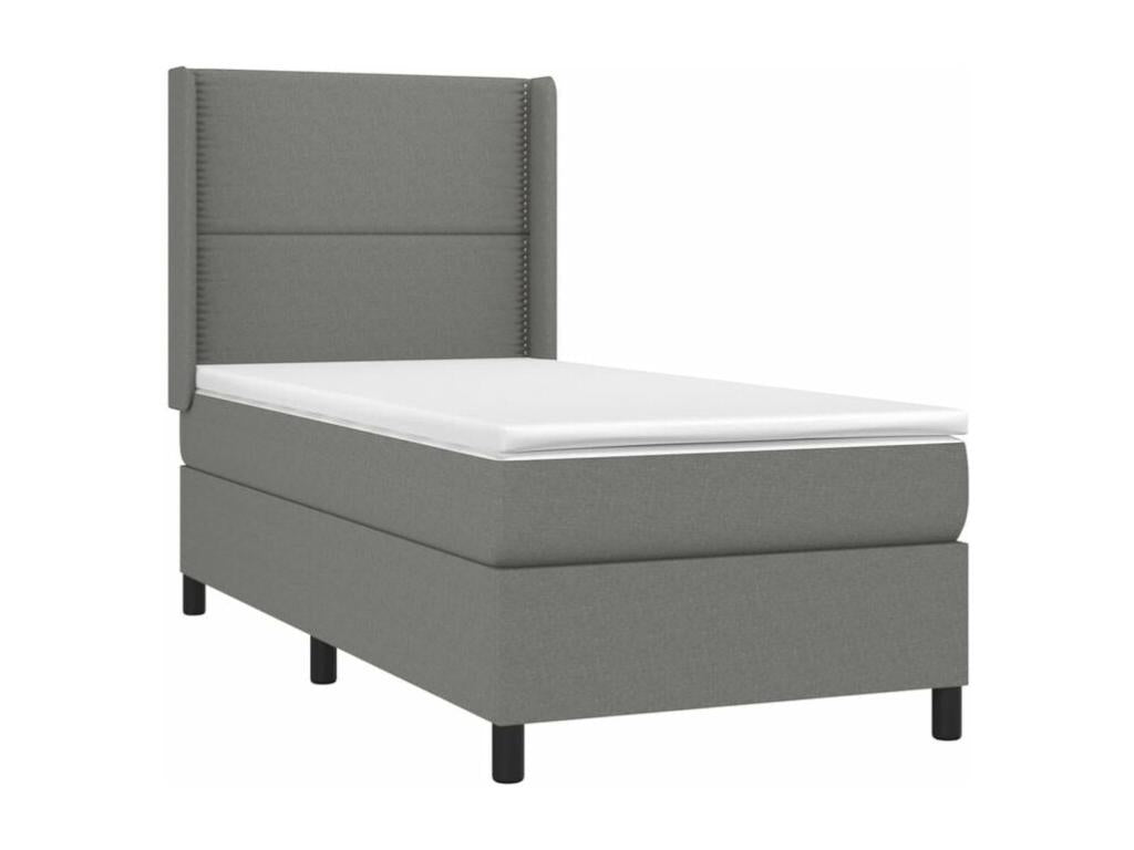 Domopure bed base with LED mattress, dark grey, 80x200 cm, fabric ZLBJ87458