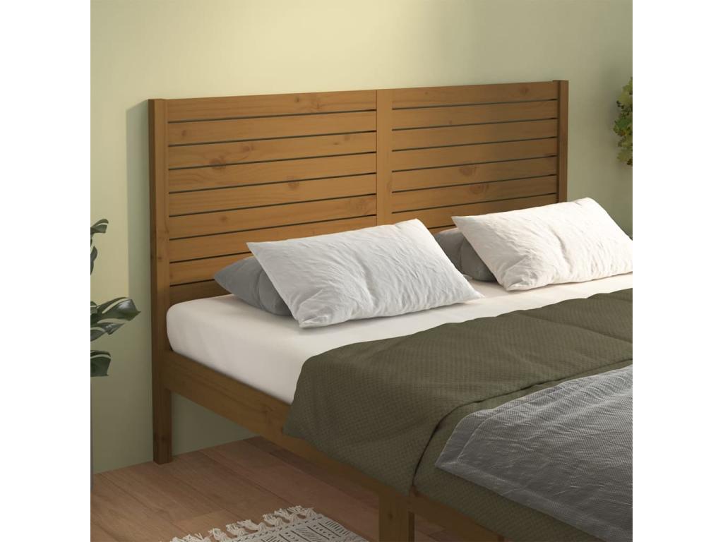 Honey brown headboard 126x4x100 cm Solid pine wood IBLG89997