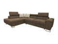 Meublori 166 Brown Corner Sofa with Sleeping Function and Bedding Box, 270x202x71cm