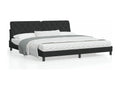 Bed frame with black LED lights, 200x200 cm, velvet, OVTU77656