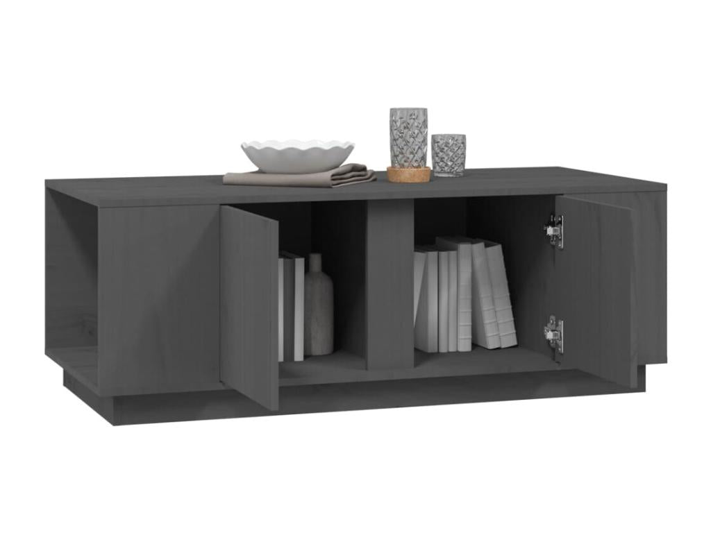Grey coffee table 110x50x40 cm Solid pine wood ZIWH30352