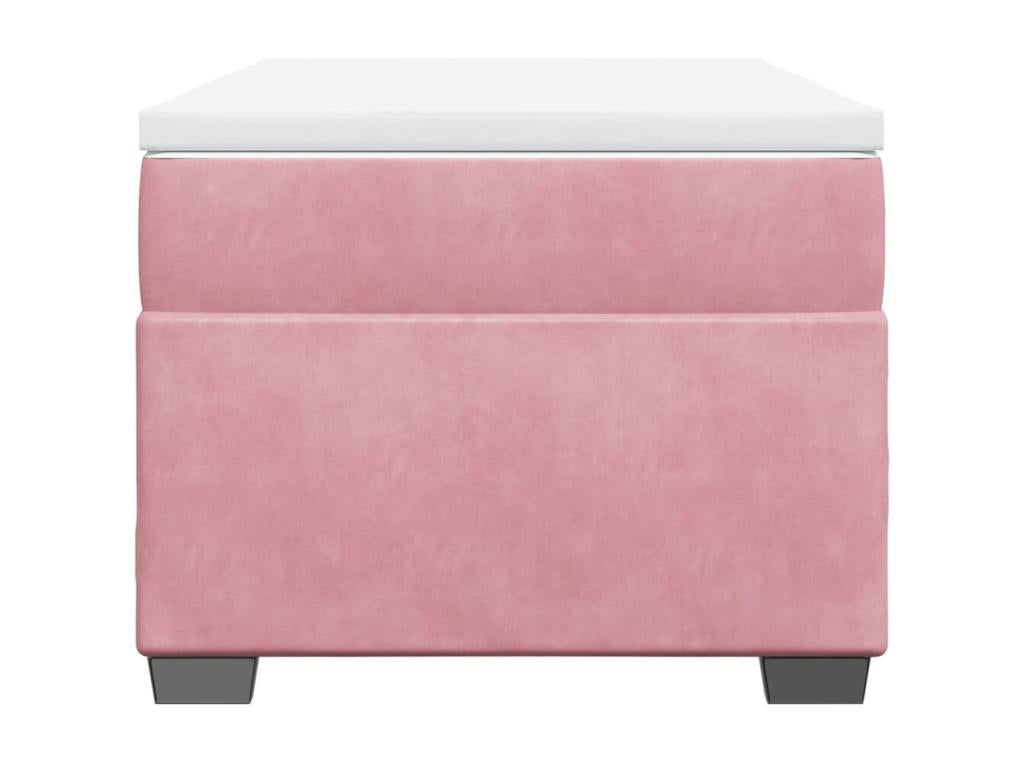 Chicyla bed base with pink 90x200 cm velvet mattress AQFG21570