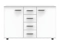 Chest of drawers, storage unit, white color - Length 130 x Height 83 x Depth 41 cm TFEV21258