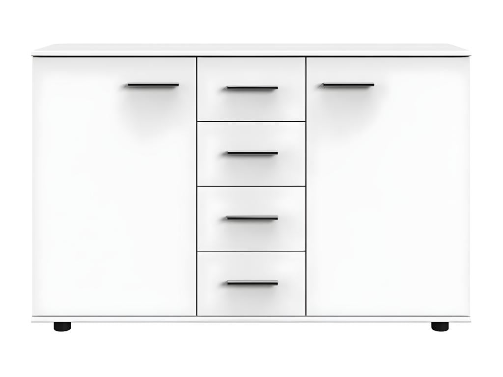 Chest of drawers, storage unit, white color - Length 130 x Height 83 x Depth 41 cm TFEV21258