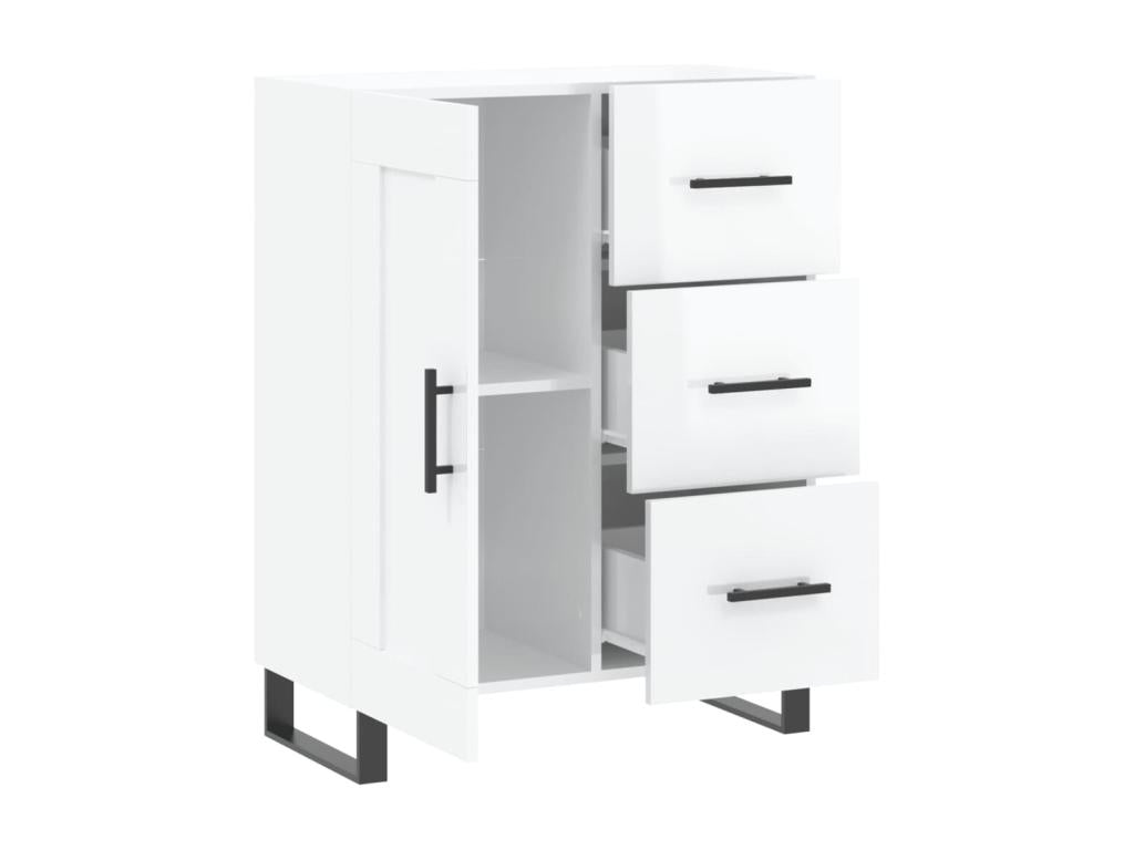 High-gloss white sideboard, 69.5x34x90 cm, engineered wood, PKWV13538