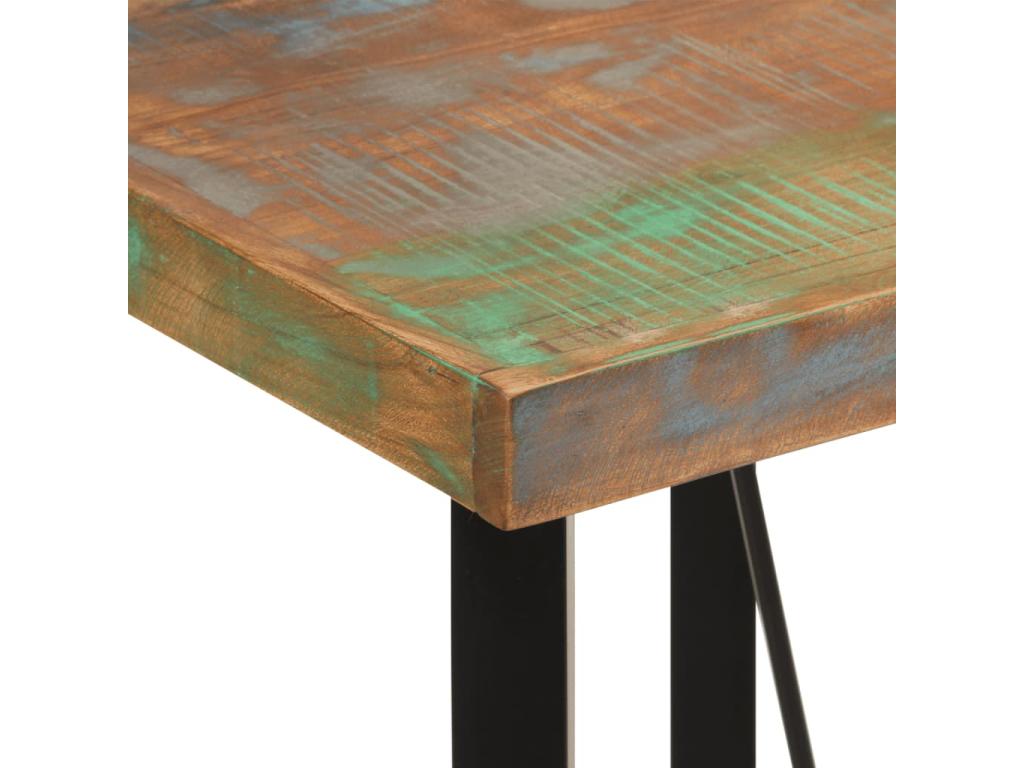 Bar table 55x55x107 cm solid reclaimed wood and iron EFJR43252