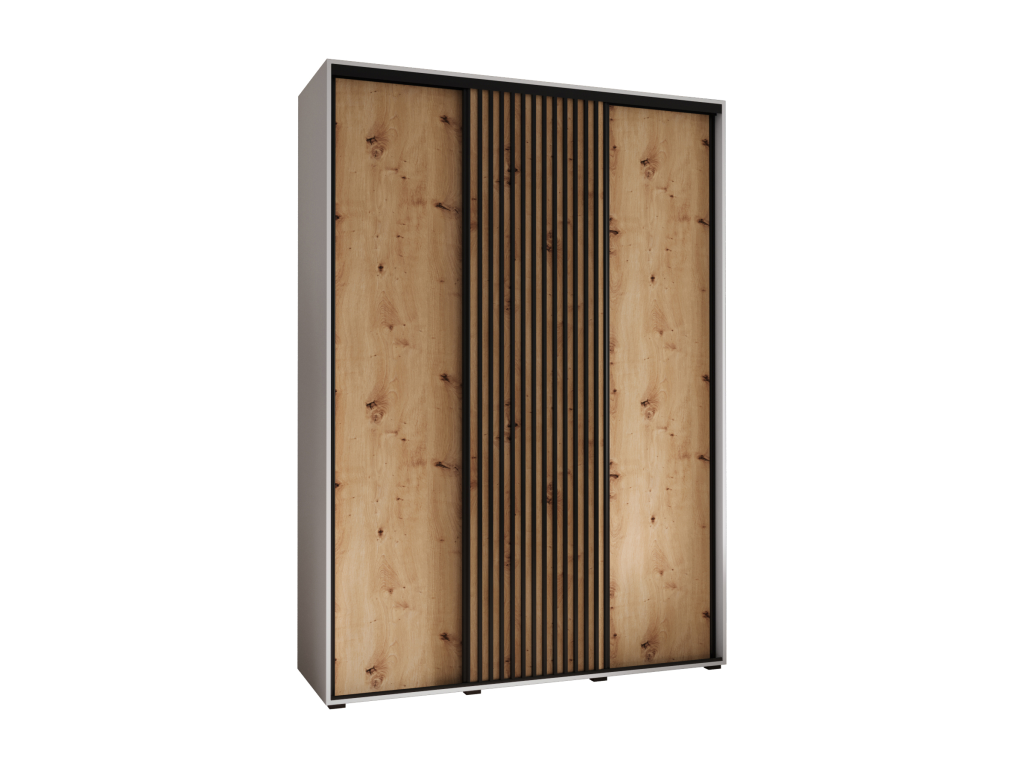 Chicyla 1 Sliding Door Wardrobe 205.2/180/60 3 Doors White/Chicyla QERJ14610