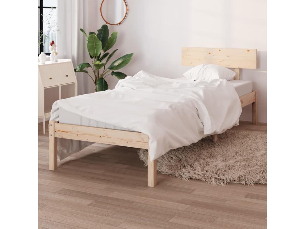 Bed frame Solid pine wood 90x190 cm UK single VZFR43204