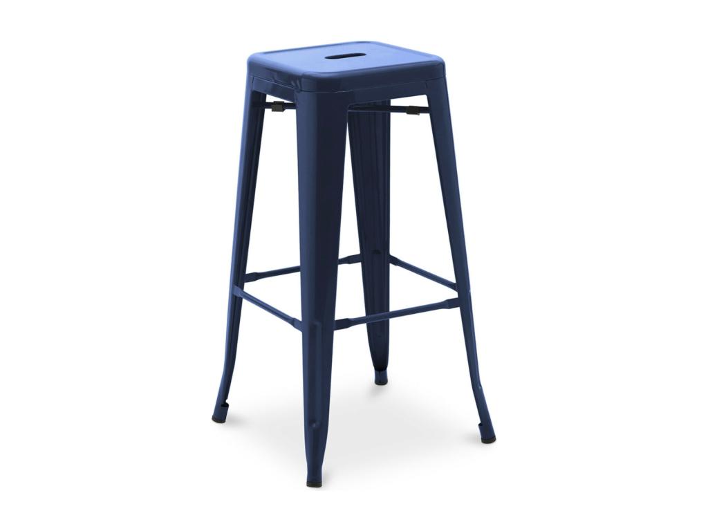 Chicyla 76cm Reinforced Polished Steel Industrial High Stool -- White PCFR19439