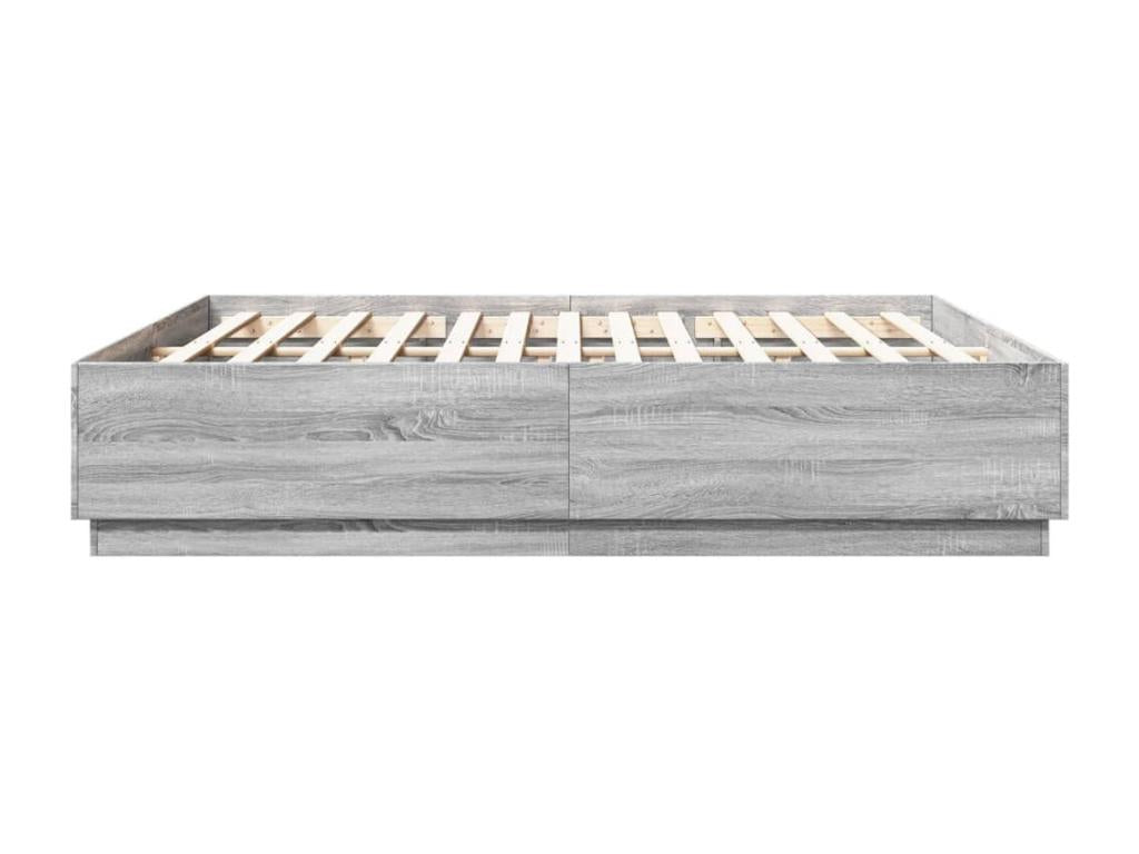 Domopure grey bed frame 180x200 engineered wood MGAY87695