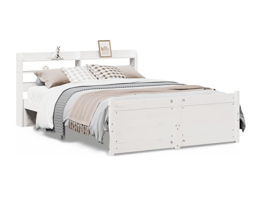 Bed frame with headboard, mattress not included, white, 150x200 cm NOYF84013