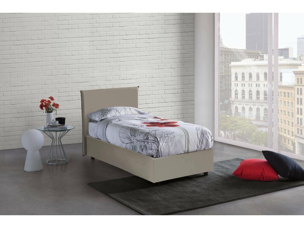 Domopure Single Bed with Storage Bed, Eco-Leather Upholstery, Made in Italy, Side Opening, Includes 80x190 cm Mattress, Domopure UZOH57858