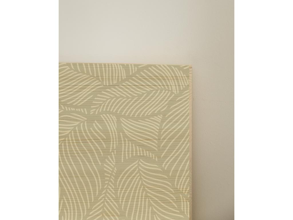 Natural pine wood headboard with print, 90x80cm - Chicyla RPID51315