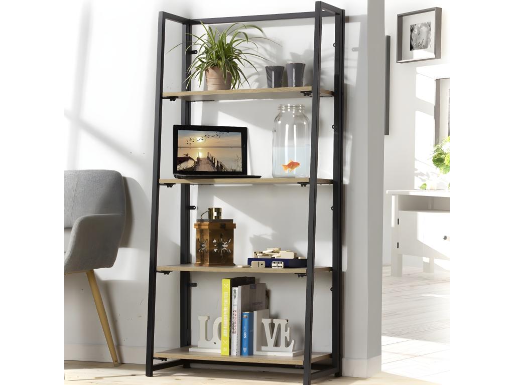 Industrial-style 4-tier folding shelf QGEJ40247