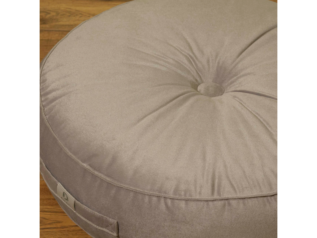Set of 2 velvet floor cushions, 60cm diameter, set of 2 - light grey KUBJ60627