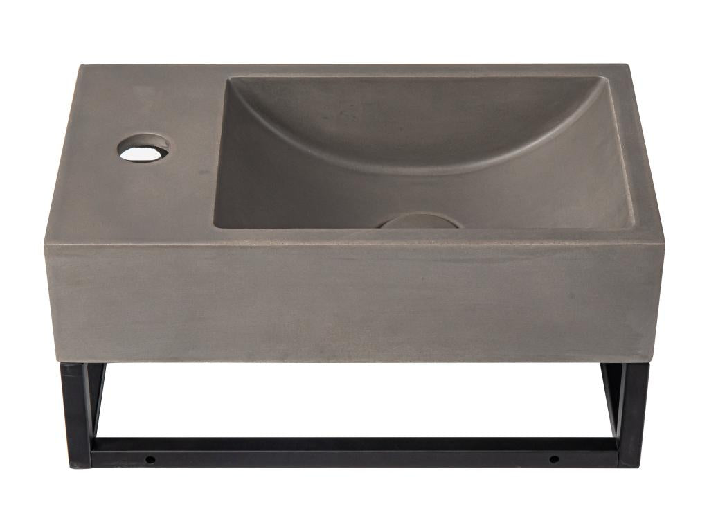 Wall-hung concrete washbasin with support - Tap on the left - W40 x D22 cm - Chicyla VVEH84270