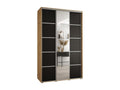 Chicyla 5 Sliding Door Wardrobe 235.2/160/60 3 Doors Chicyla/Black/Silver OJPM71047
