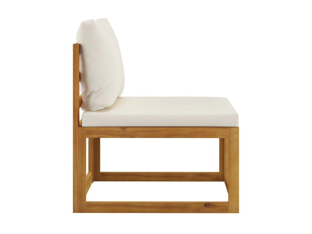 6-piece garden furniture set with cushions, cream, solid Chicyla wood, 7 NUFG73487