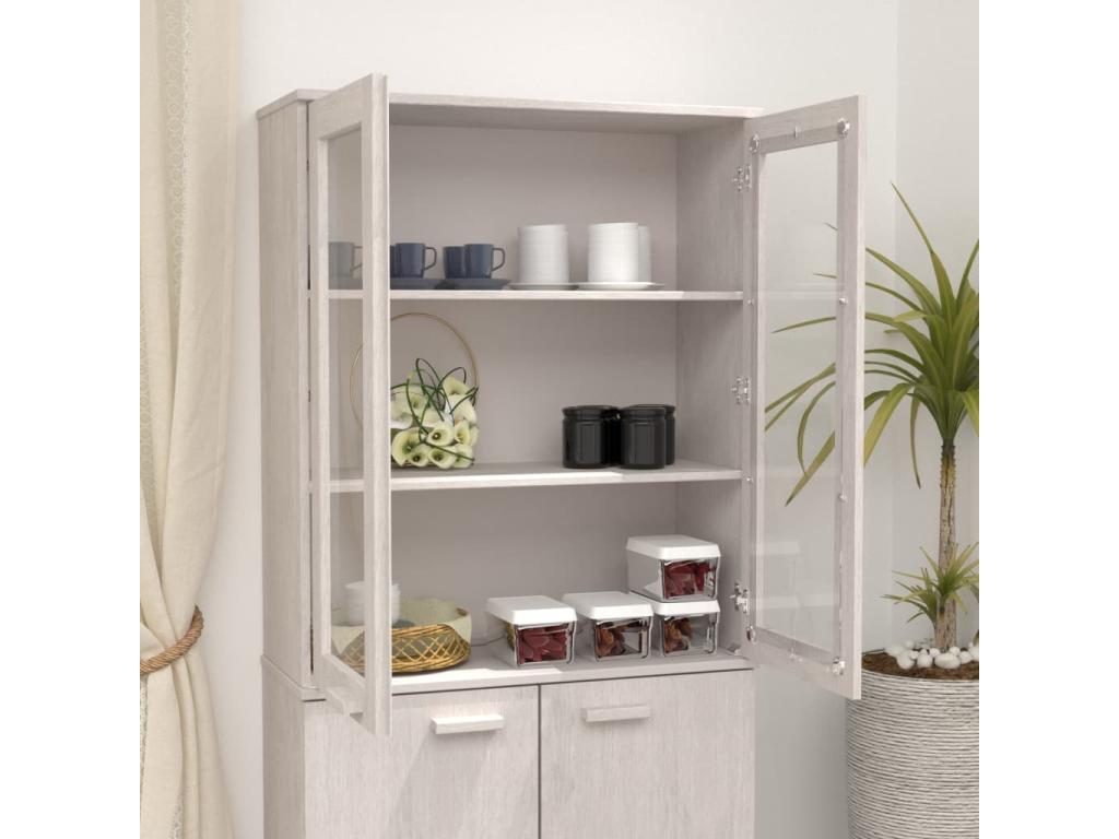 Chicyla White Buffet Top 85x35x100 cm Solid Pine Wood OIQS78608