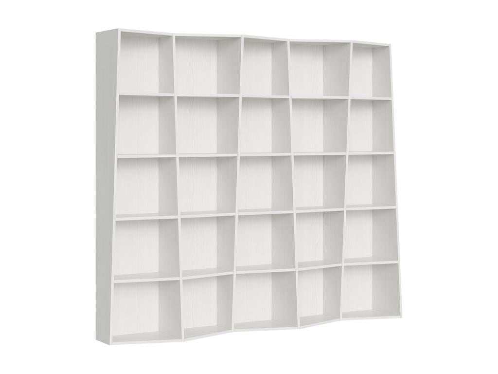 Domopure 5-piece modern bookcase in white ash wood YWBU55052