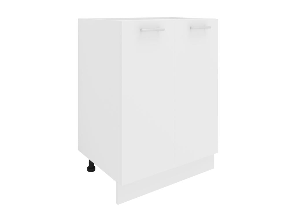 Domopure Kitchen Cabinet, 60cm Wide, Hinged Doors, Esilo White Kitchen Base Unit PPDB09703