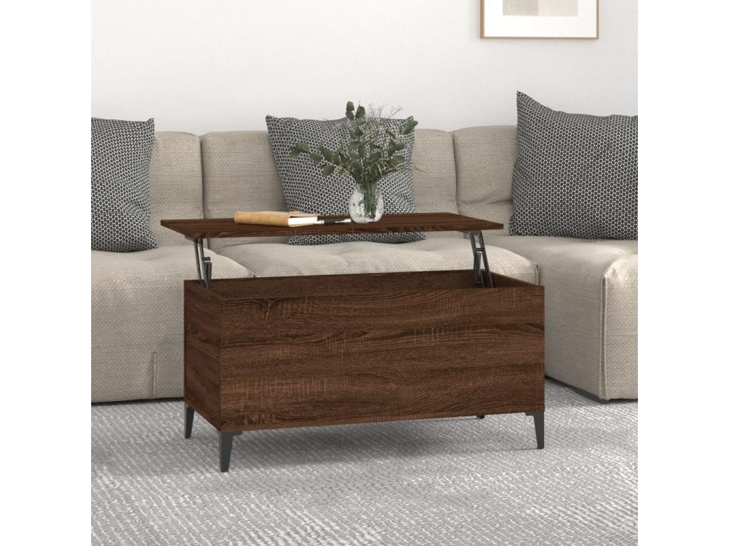 Coffee table, brown oak, 90x44.5x45 cm, engineered wood, YNEY51453