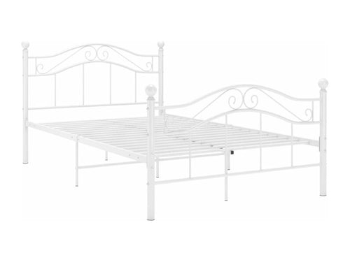 White metal bed frame without mattress, 120x200 cm XJII91097