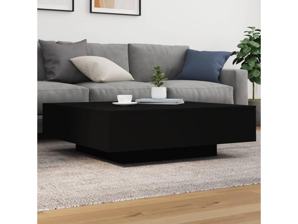 Black coffee table 100x100x31 cm engineered wood TBSN51709