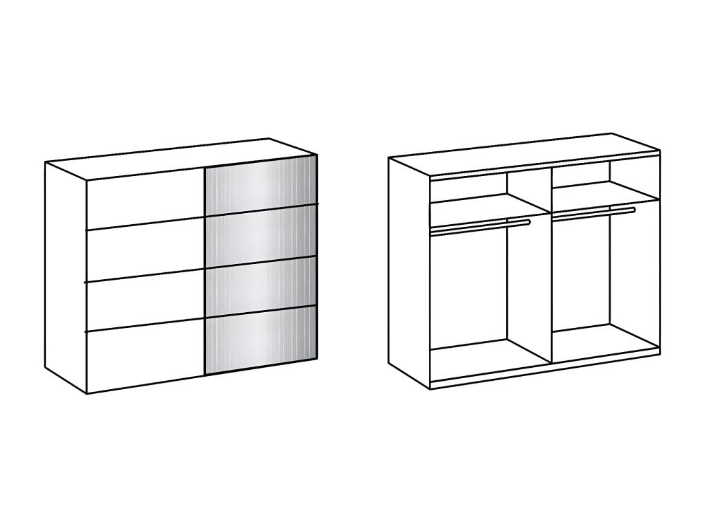Wardrobe/Closet Storage Unit, Oak Effect - W- 225 x H- 210 x D- 65 cm WLRG97493