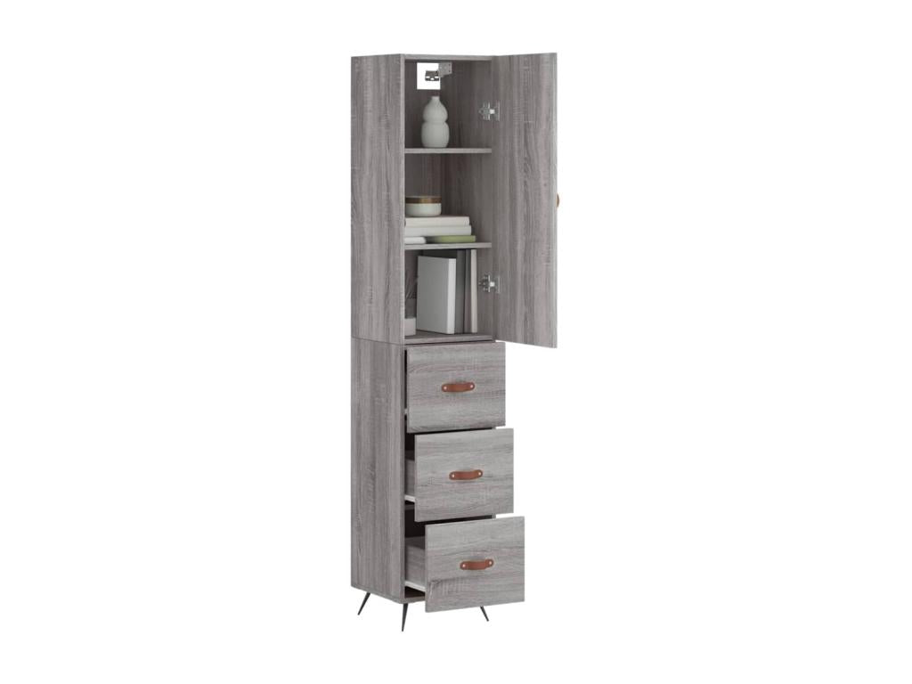 Domopure tall sideboard, grey, 34.5x34x180 cm, engineered wood, XNLM47522