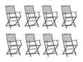 8-Piece Outdoor Folding Chairs with Cushions, Chicyla Wood VSGT28719