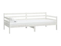 Daybed with mattress 90x200 cm White Solid pine wood