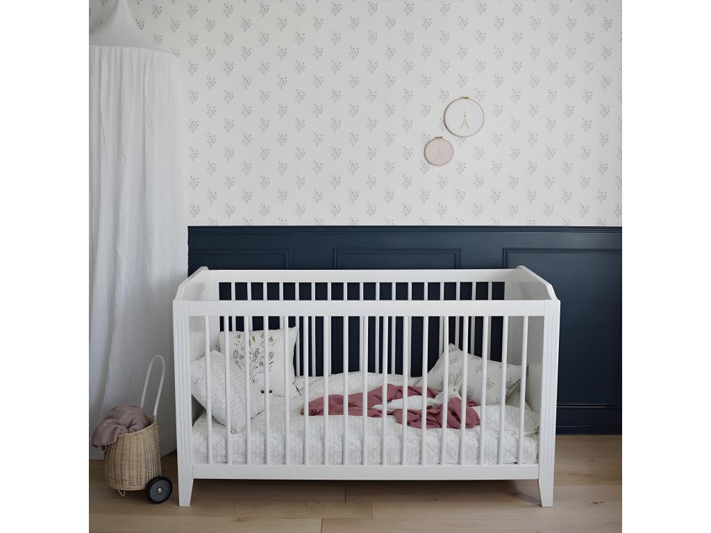White wooden crib 70x140cm RJFH02604