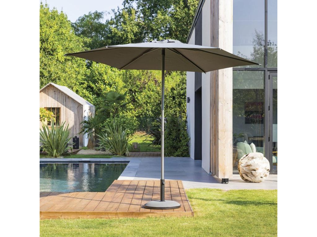 Domopure SRYE37650 Round Straight Parasol 2.7m Soya Slate